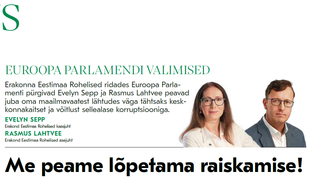 Pärnu Postimees:  EVELYN SEPP, RASMUS LAHTVEE ⟩ Me peame lõpetama raiskamise!